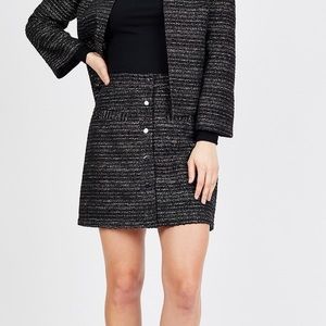 Ava High Waisted Metallic Tweed Skirt XXL